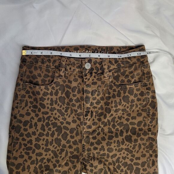 AMERICAN EAGLE cheetah curvy super hi rise‎ jegging jeans next level stretch 4 - Picture 8 of 10